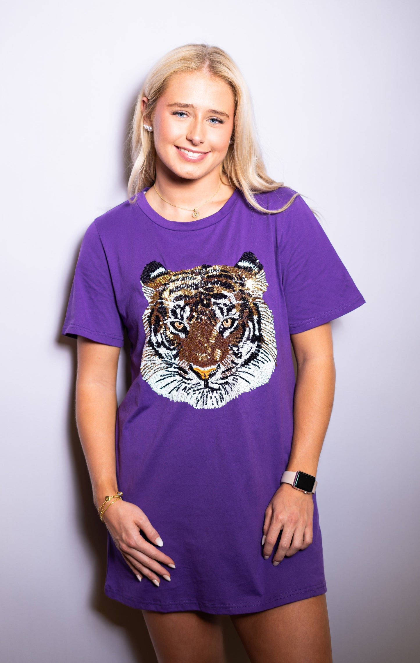 Wholesale | Geauxlden Tiger | Women's Sequin Design (Purple)