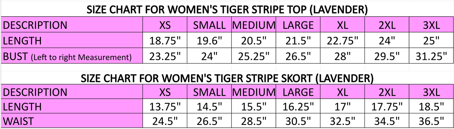 **PRE-ORDER ONLY** Wholesale | Sequin Tiger Stripe Top + Matching Skirt Set (Lavender)