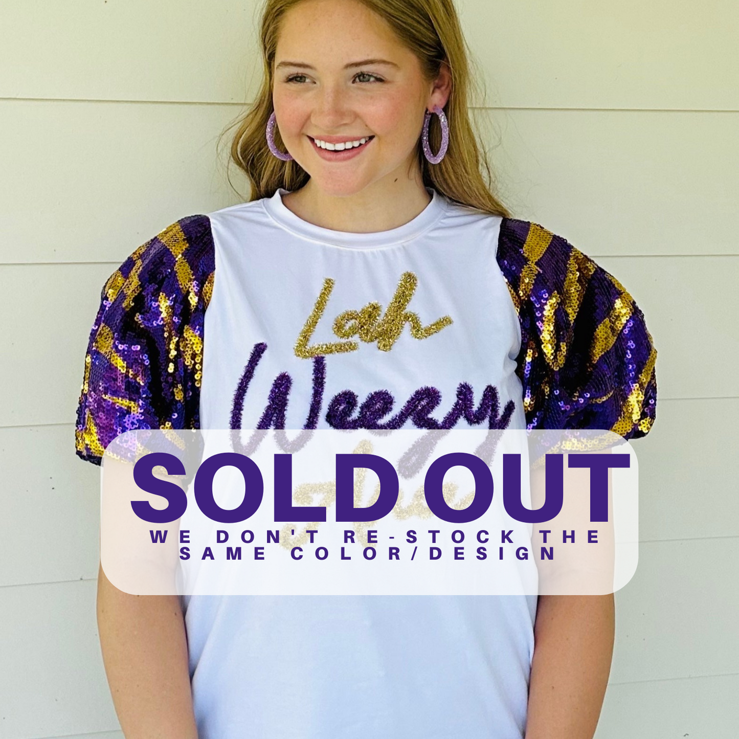 Sequin online lsu shirt