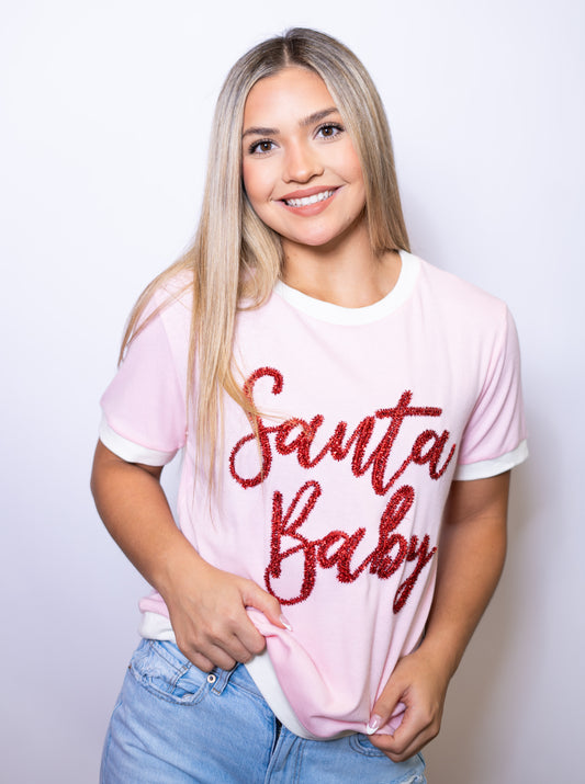 Santa Baby | Women's Pink Christmas Shirt