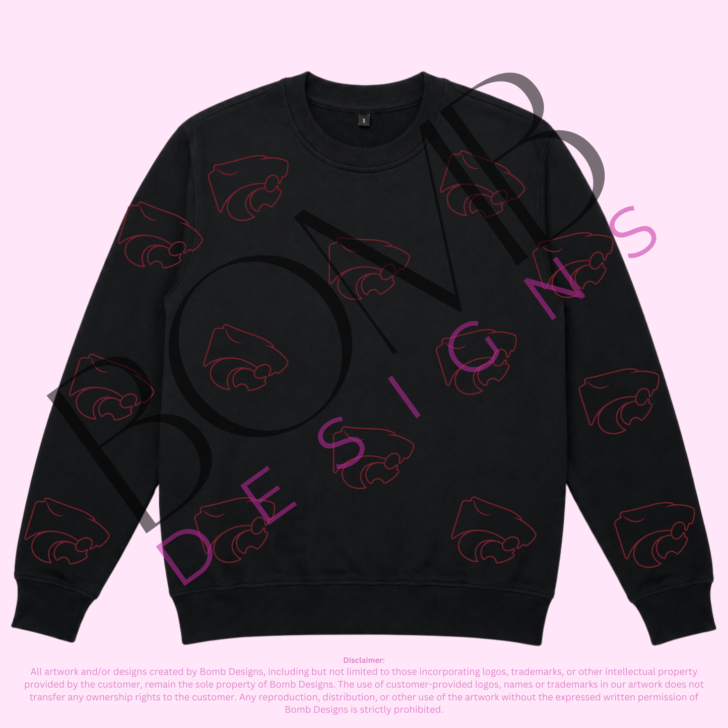 **PRE-ORDER ONLY** Central Wildcats | Embroidered Metallic Outline Sweatshirt (Black)