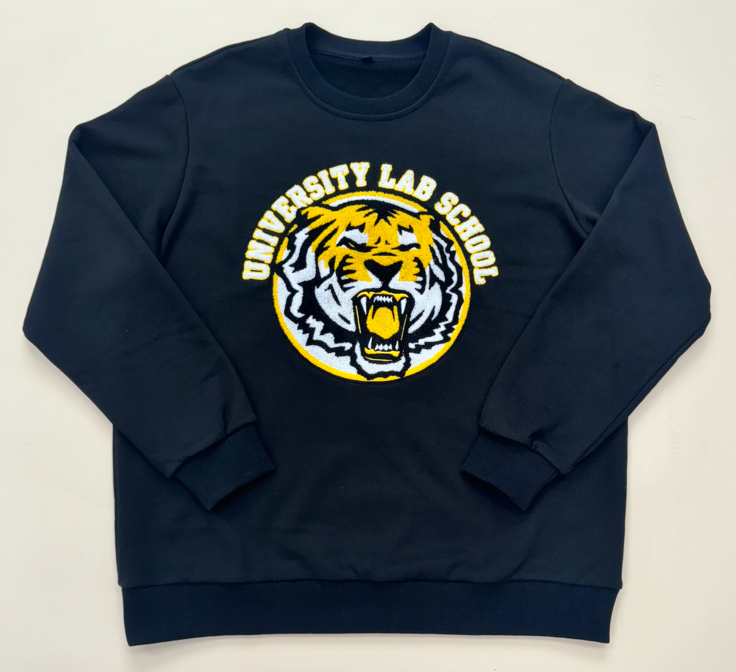 University Lab School | Women's Chenille Embroidery Sweatshirt (Black)