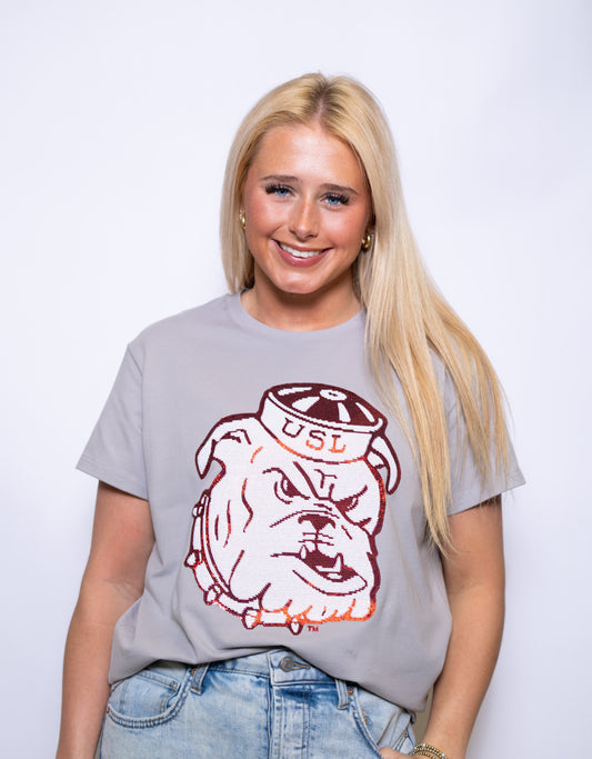**PRE-ORDER ONLY** Wholesale | UL Vintage Ragin' Cajuns (Licensed) | Women's Sequin Design (Grey)