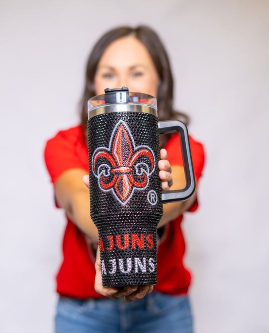 University of Louisiana at Lafayette Ragin Cajuns (Licensed) | Stainless Steel Rhinestone Cup