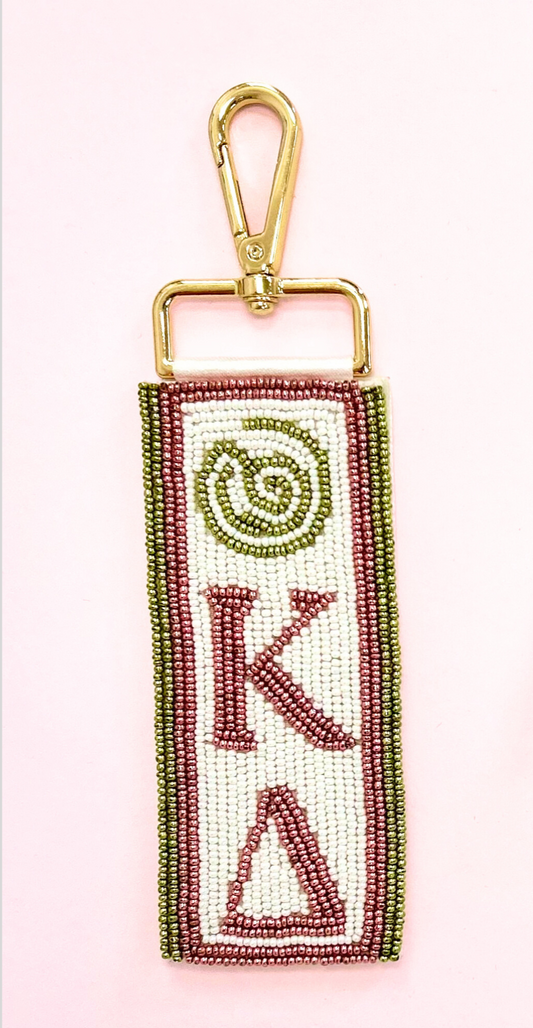 Wholesale | Kappa Delta (Licensed Greek) | Beaded Bag Tag
