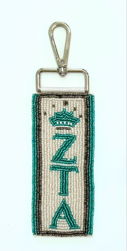 Zeta Tau Alpha (Licensed Greek) | Beaded Bag Tag