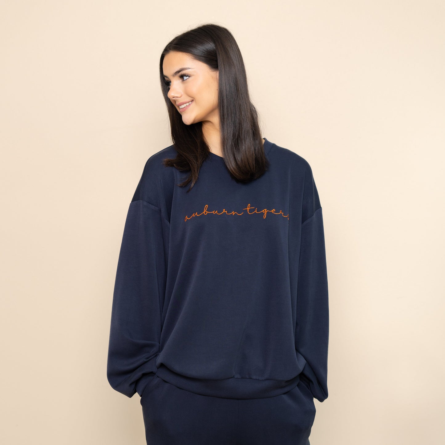 Wholesale | Auburn Tigers (Licensed) | Women's Buttery Soft Pullover (Navy)