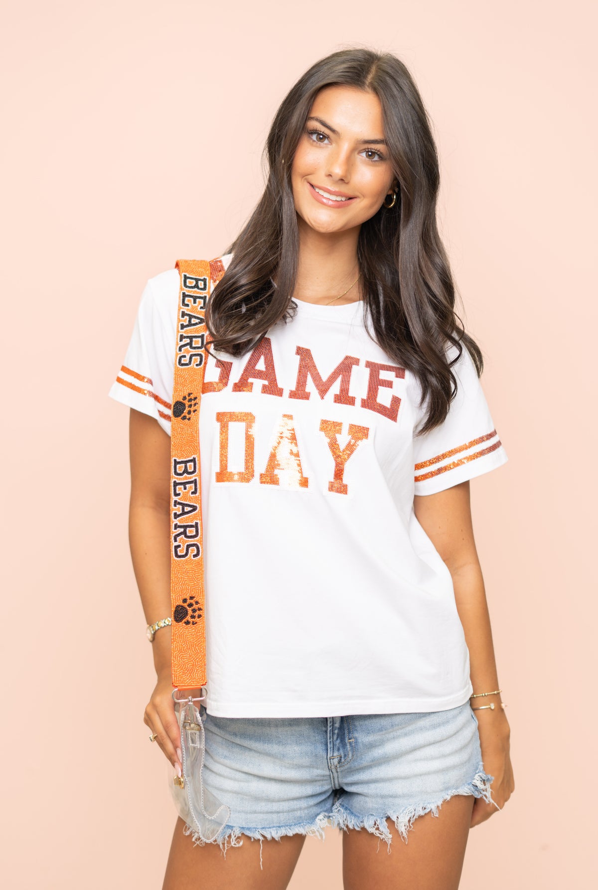 Mercer Bears (LICENSED) | Custom Beaded Purse Strap (Orange)