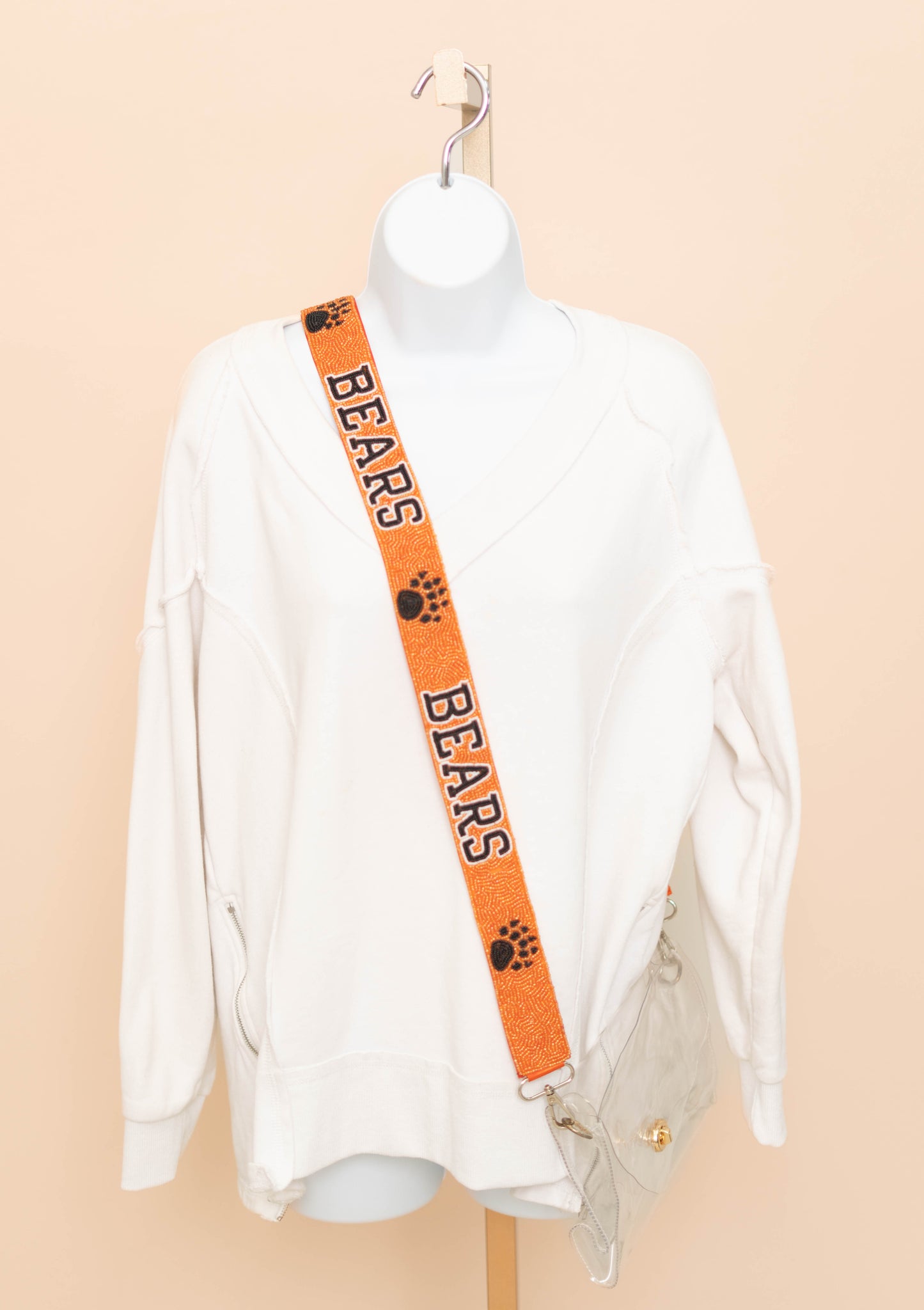 Mercer Bears (LICENSED) | Custom Beaded Purse Strap (Orange)