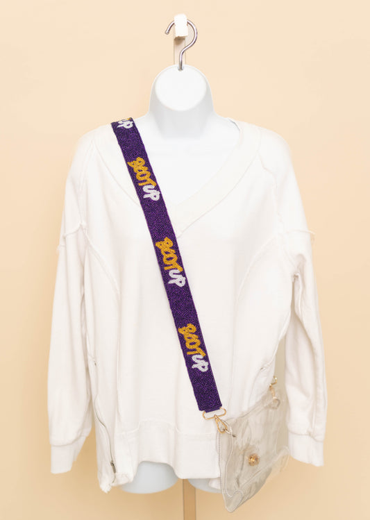 **PRE-ORDER ONLY** Wholesale | LSU Boot Up (Licensed) | Custom Beaded Purse Strap (Purple)