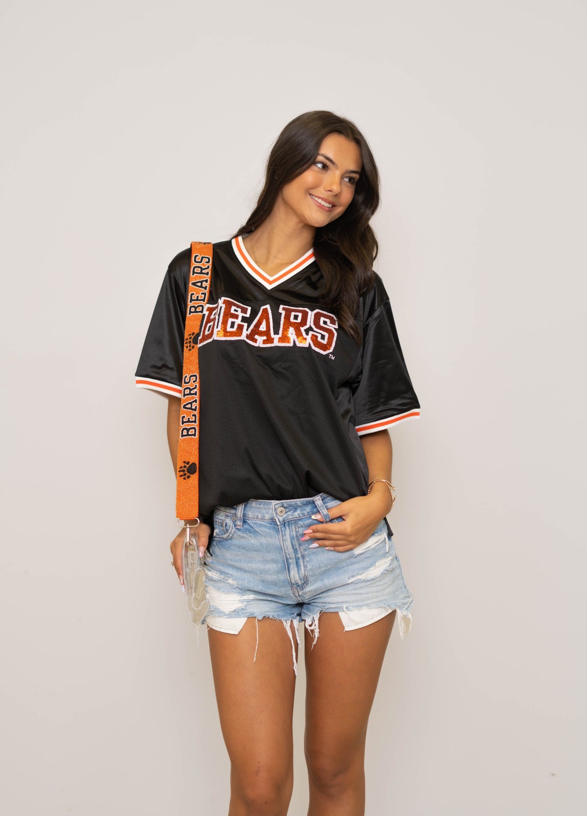 Mercer Bears (LICENSED) | Custom Beaded Purse Strap (Orange)