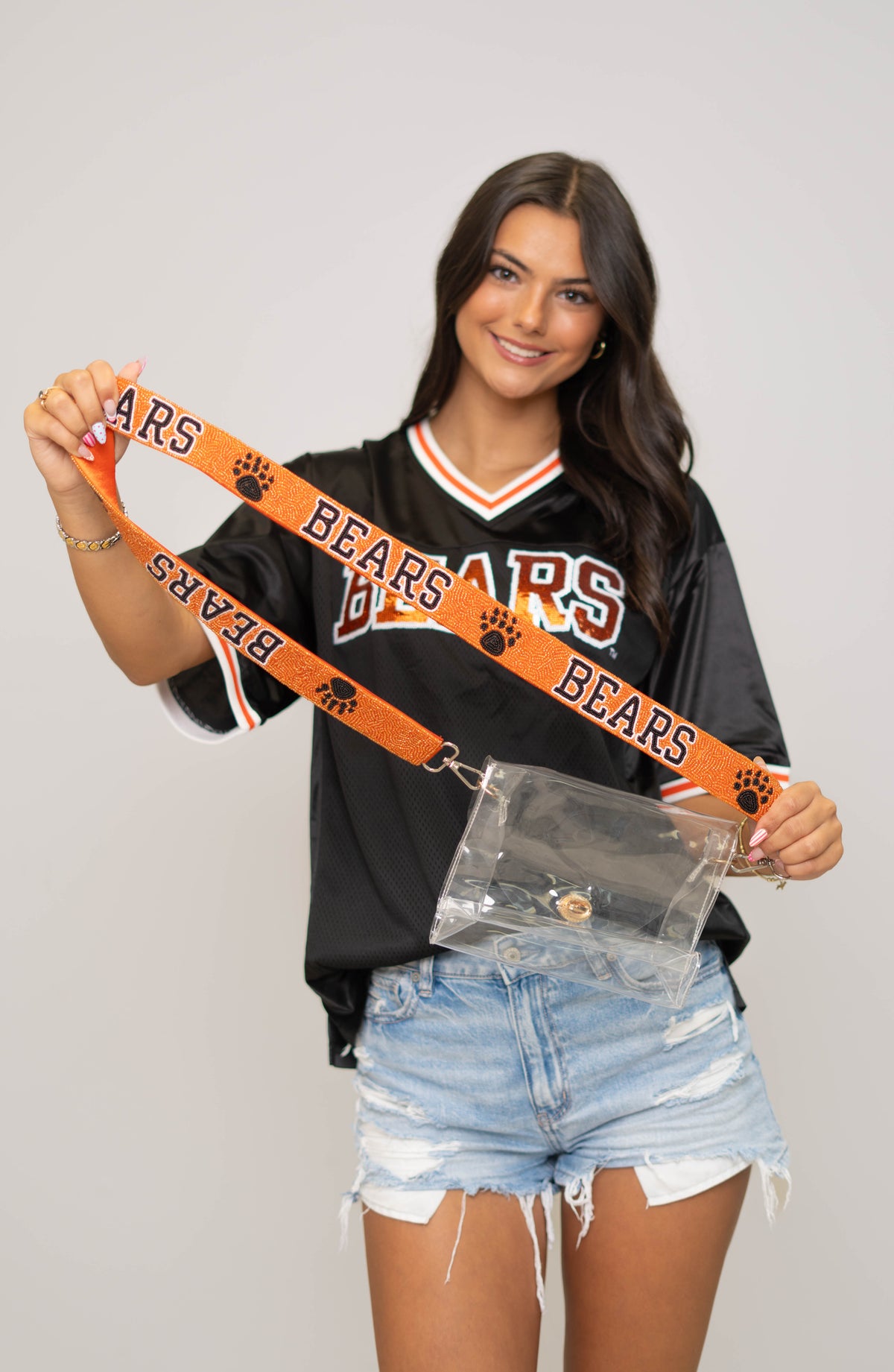 Mercer Bears (LICENSED) | Custom Beaded Purse Strap (Orange)