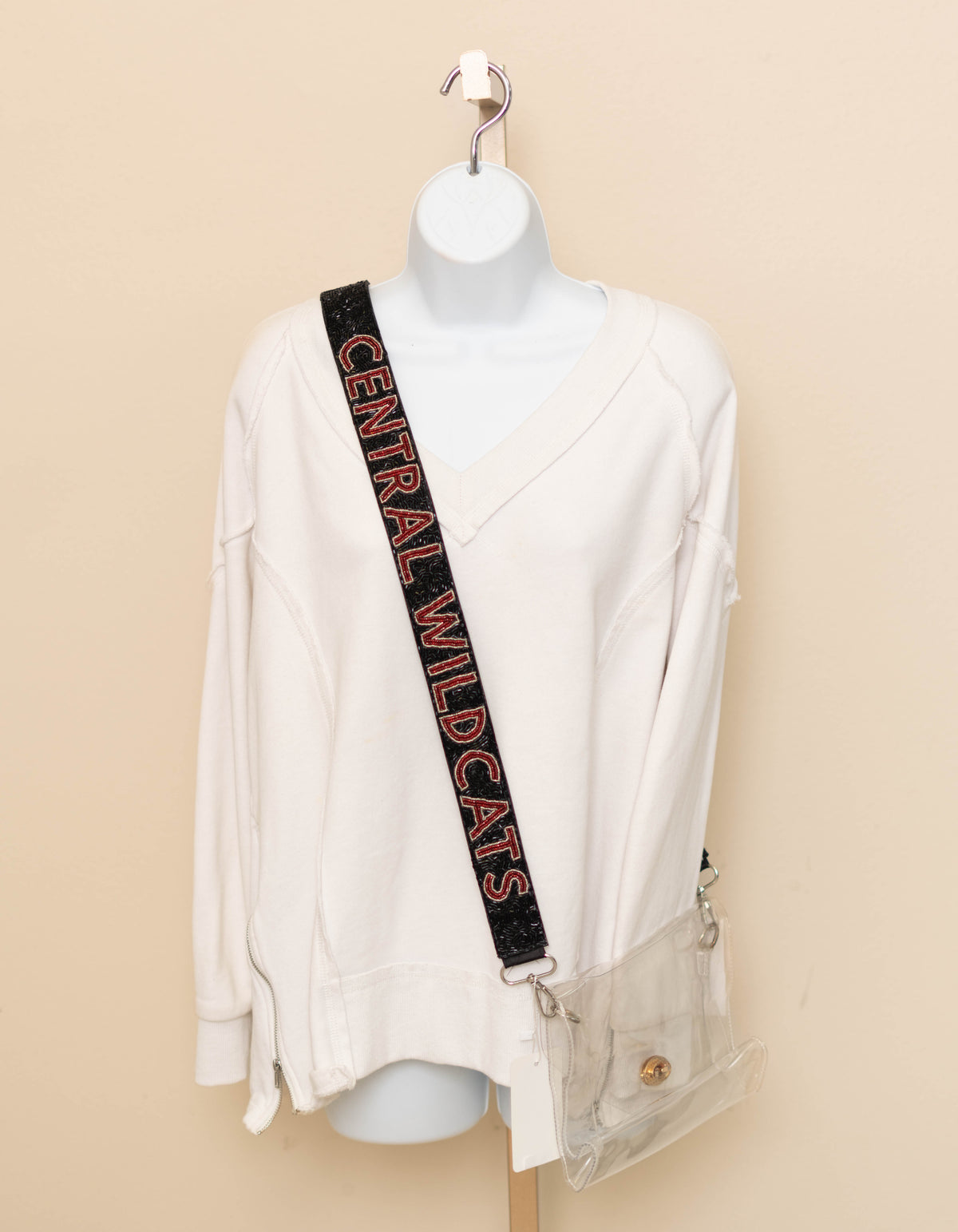 Central Wildcats | Custom Beaded Purse Strap (Black)