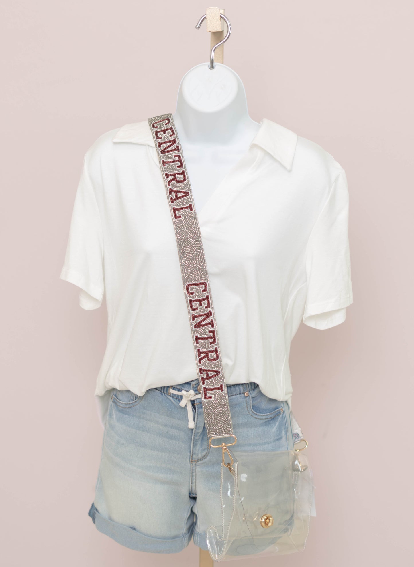 Central | Custom Beaded Purse Strap (Silver)