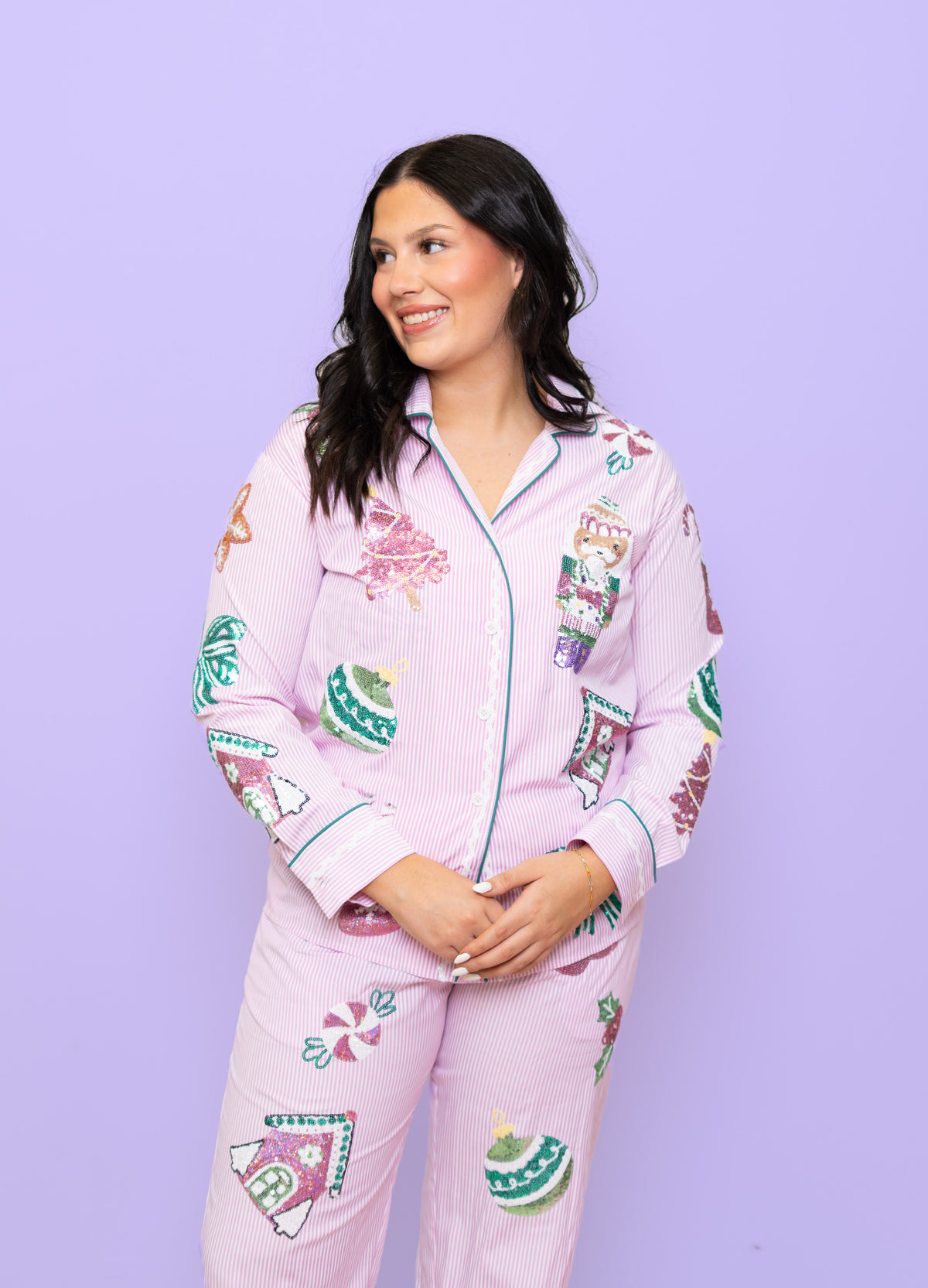 Women's Sequin Christmas Pajamas