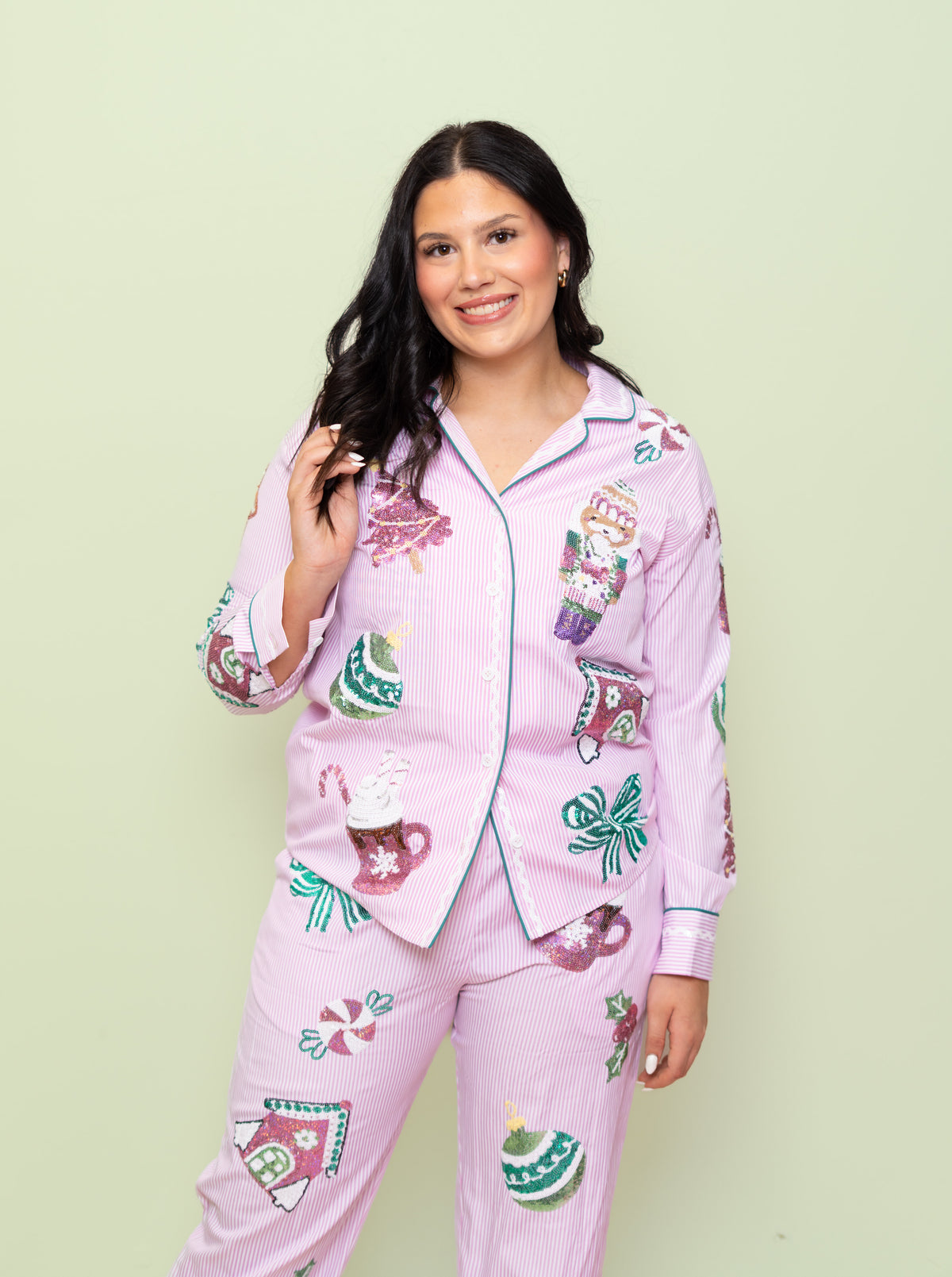 Women's Sequin Christmas Pajamas