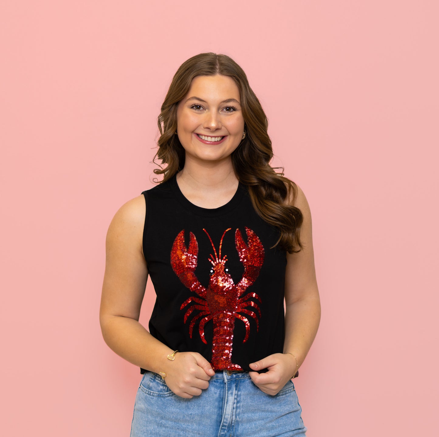 **PRE-ORDER ONLY** Crawfish | Women's Sequin Design Tank (Black)
