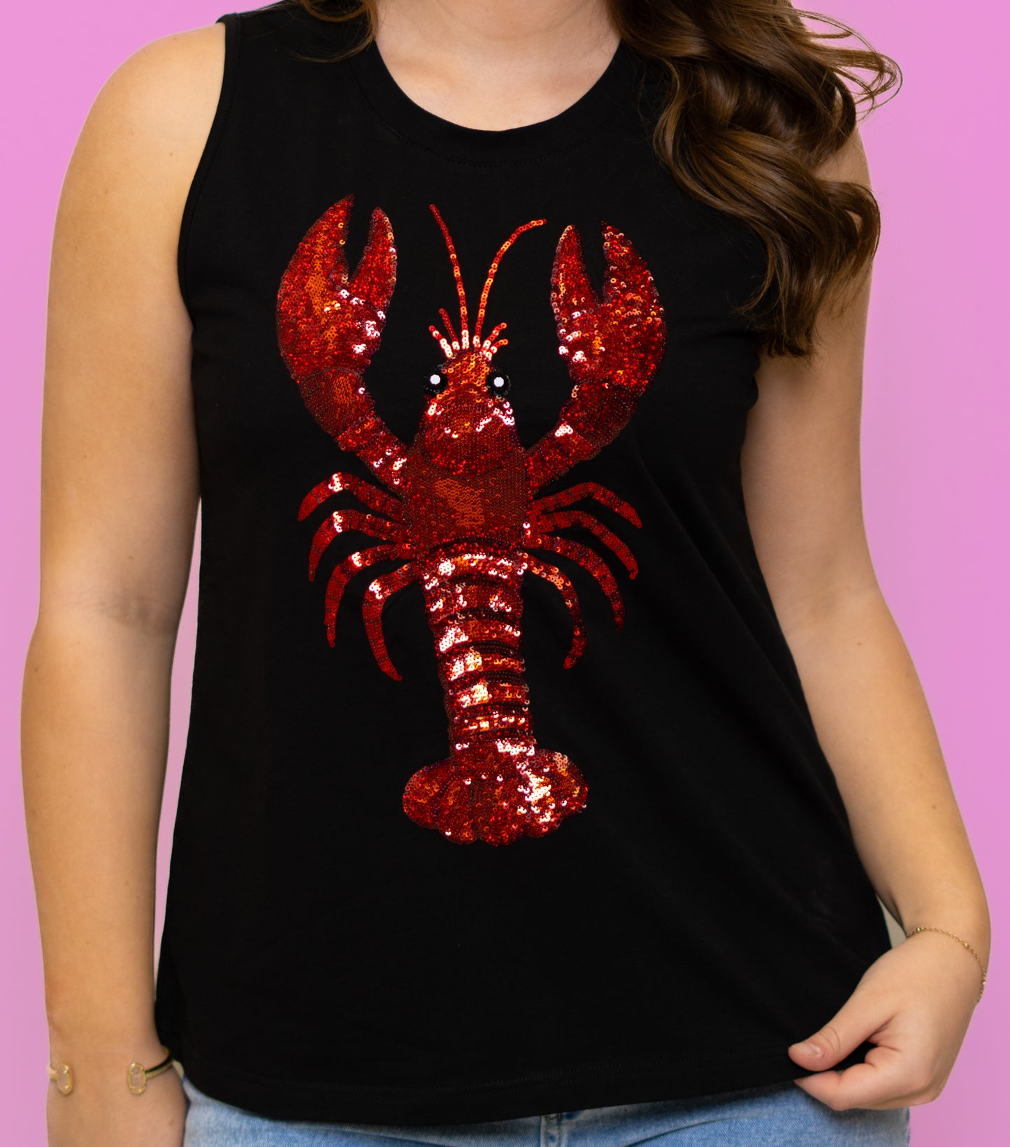 **PRE-ORDER ONLY** Crawfish | Women's Sequin Design Tank (Black)