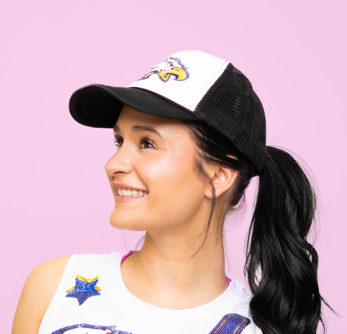 Eagle Pride Hat | Sequin Embroidery Trucker Hat