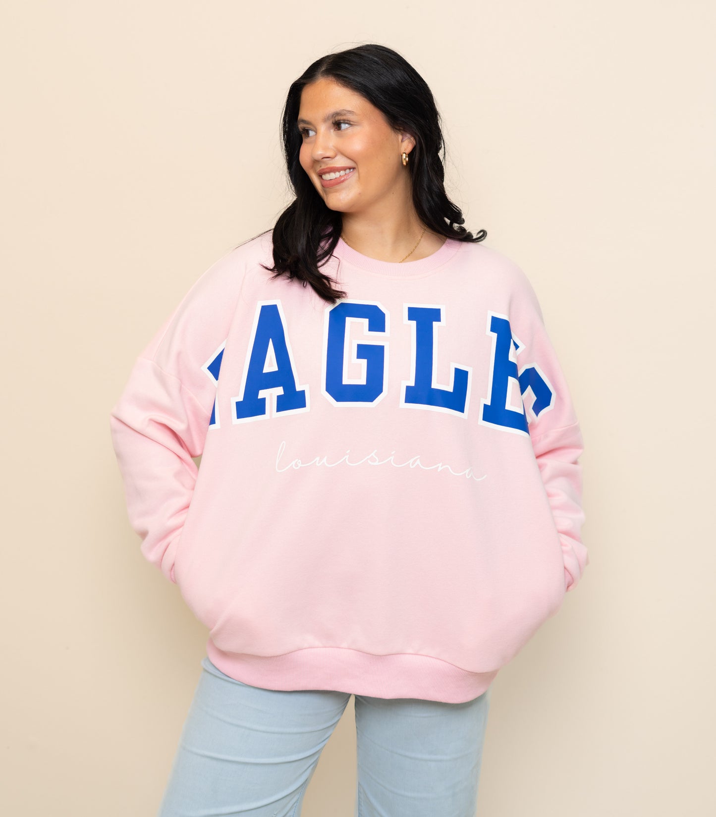 Eagles Louisiana | Women's Drop Shoulder Sweatshirt (Pink)