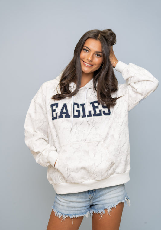Eagles | Applique' Embroidery White Camo Hoodie
