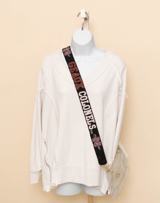 Nicholls Geaux Colonels (Licensed) | Custom Beaded Purse Strap (Black)