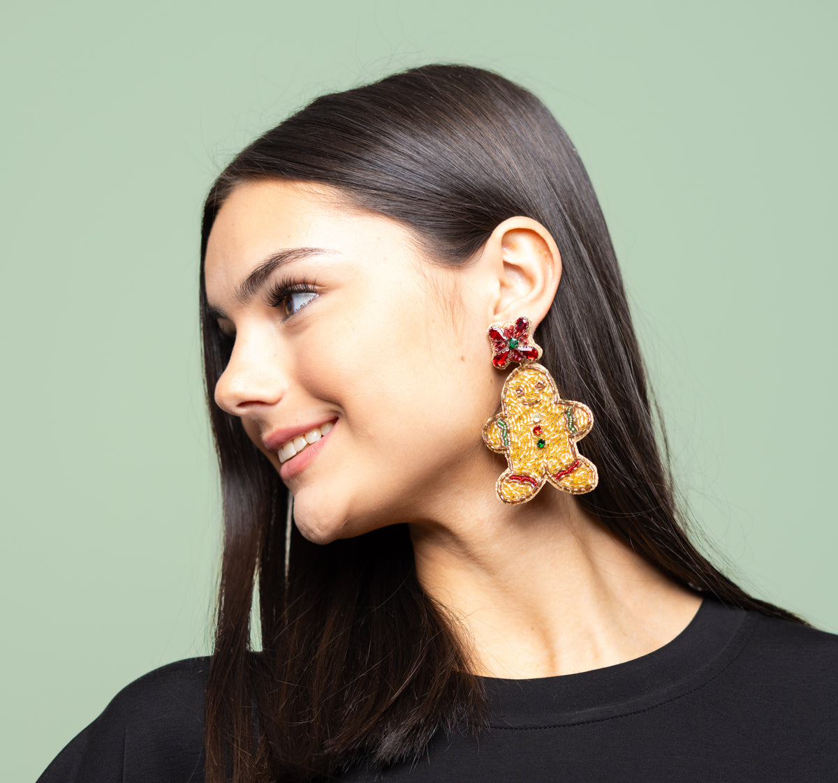 Gingerbread Earrings | Custom Beaded Earrings