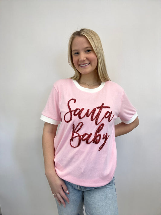 Santa Baby | Women's Pink Christmas Shirt