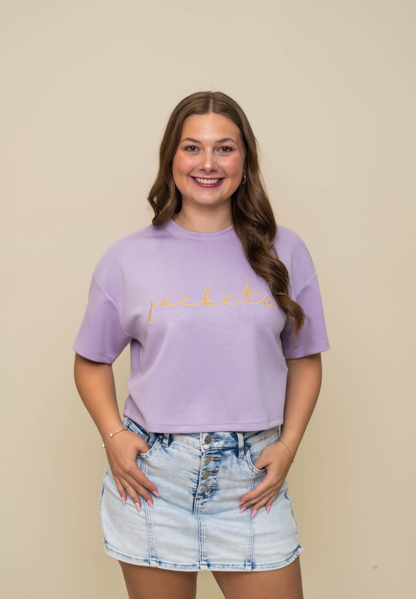 Jackets | Buttery Soft Crop Tee (Lavender)