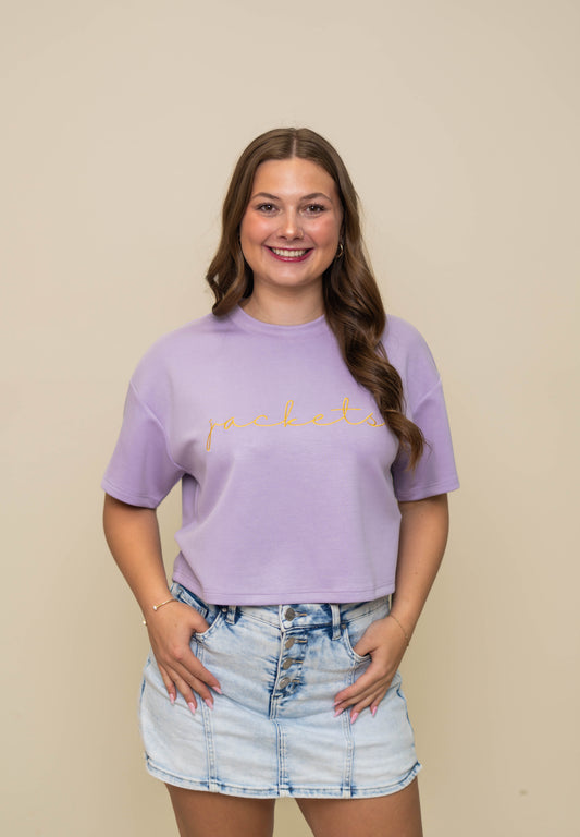 Jackets | Buttery Soft Crop Tee (Lavender)