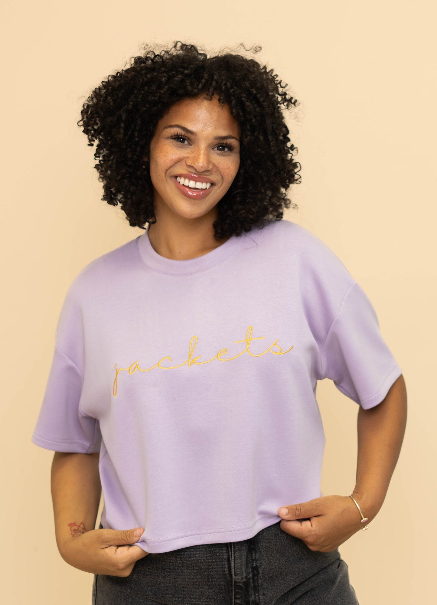 Jackets | Buttery Soft Crop Tee (Lavender)