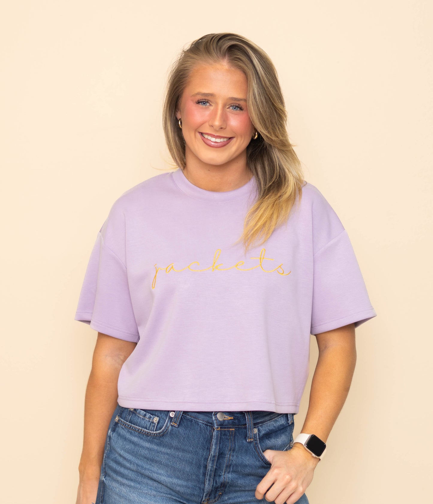 Jackets | Buttery Soft Crop Tee (Lavender)