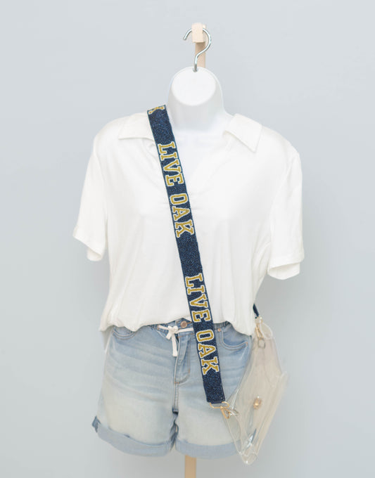 Live Oak | Custom Beaded Purse Strap (Navy)