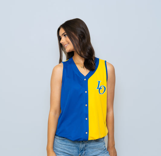 **PRE-ORDER ONLY** Live Oak Eagles | 2-Tone Baseball Jersey Tank (Blue / Gold)