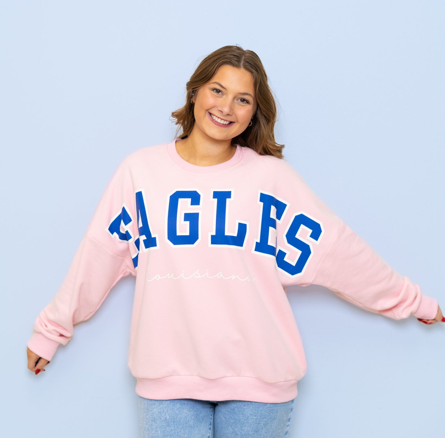 Eagles Louisiana | Women's Drop Shoulder Sweatshirt (Pink)