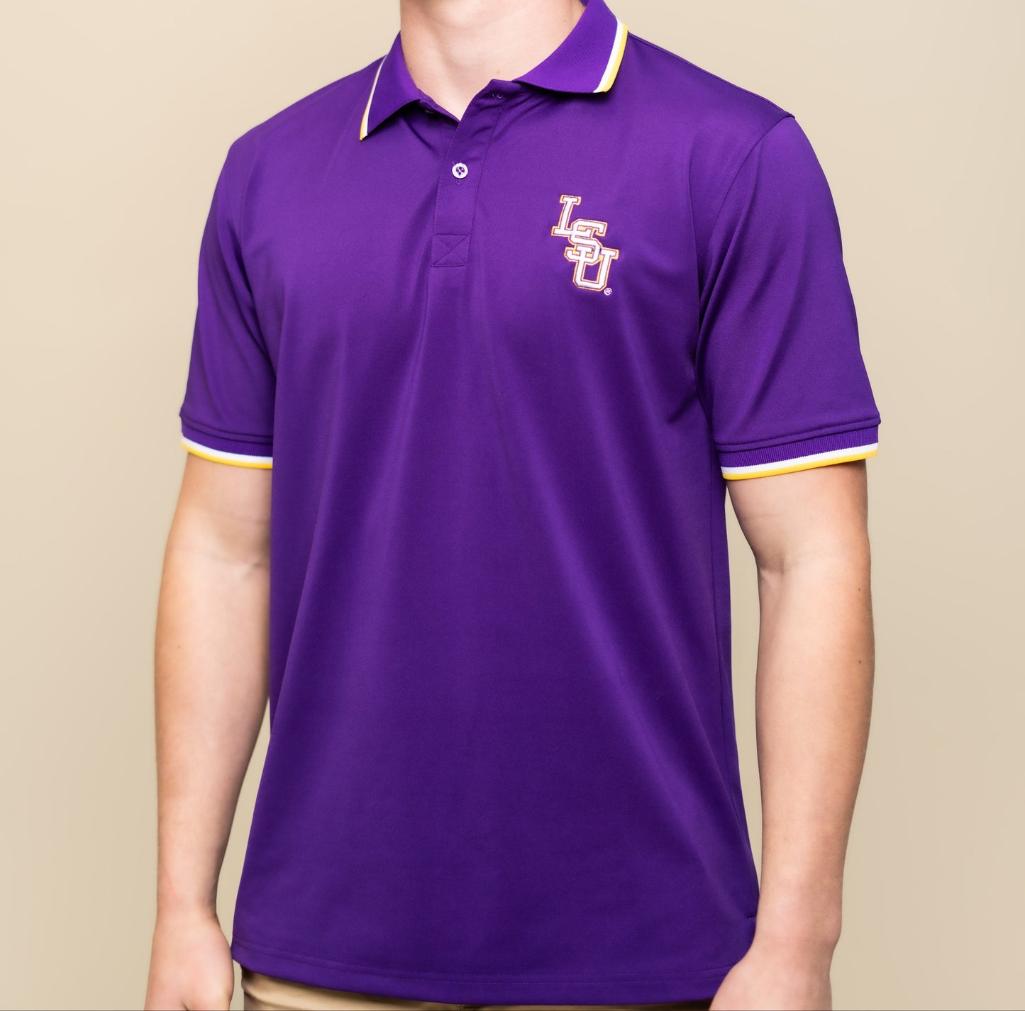 LSU Baseball Logo (Licensed) | Men's Polo (Purple)