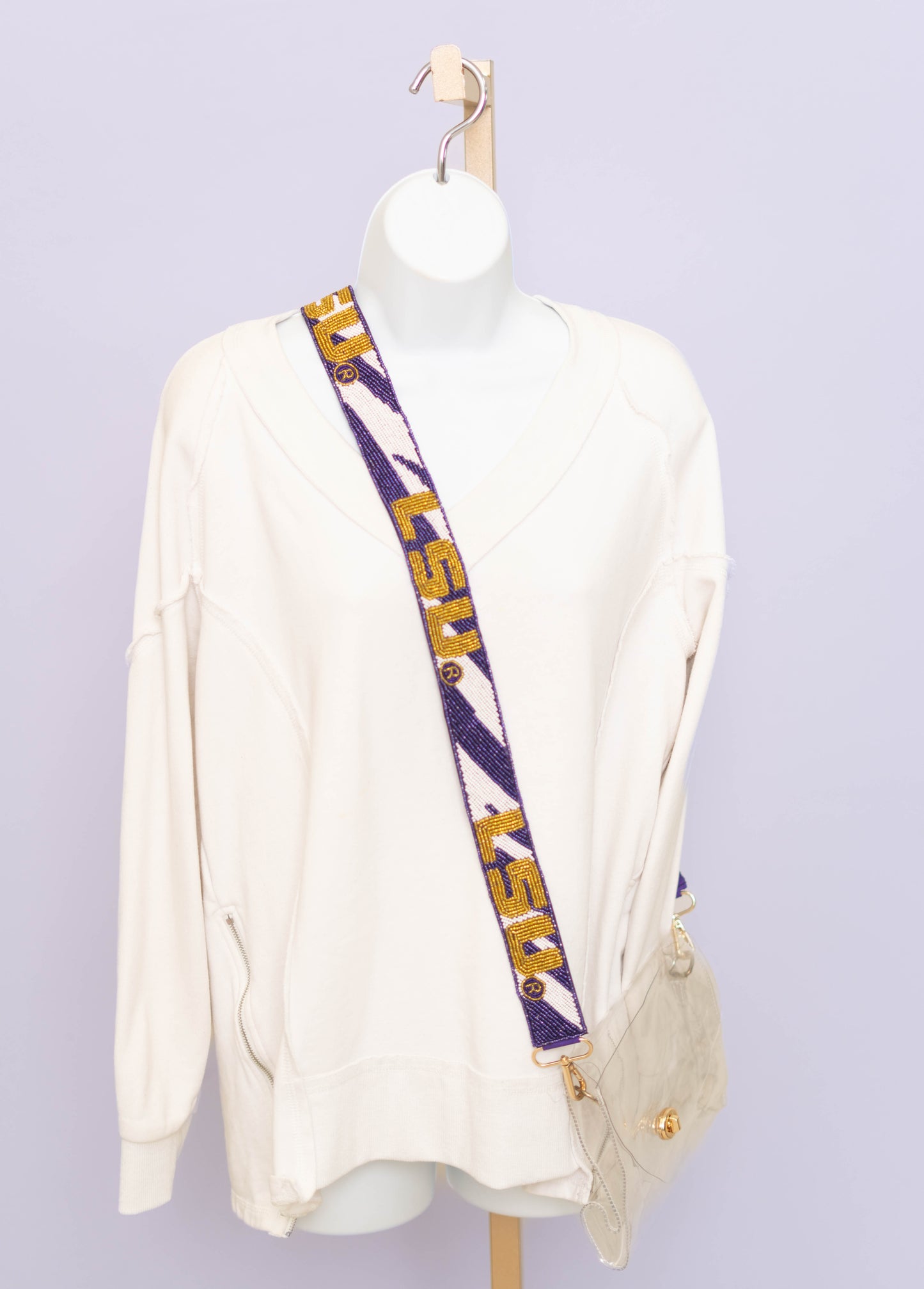 **PRE-ORDER ONLY** Wholesale | LSU Tiger Striped (Licensed) | Custom Beaded Purse Strap (Tiger Stripe)
