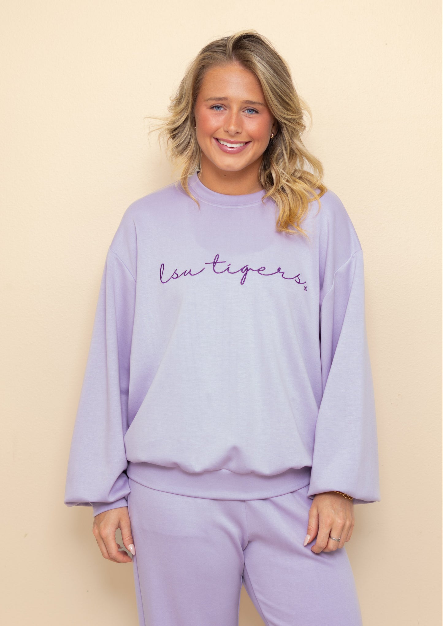 Wholesale | LSU Tigers (Licensed) | Women's Buttery Soft Pullover (Lavender)