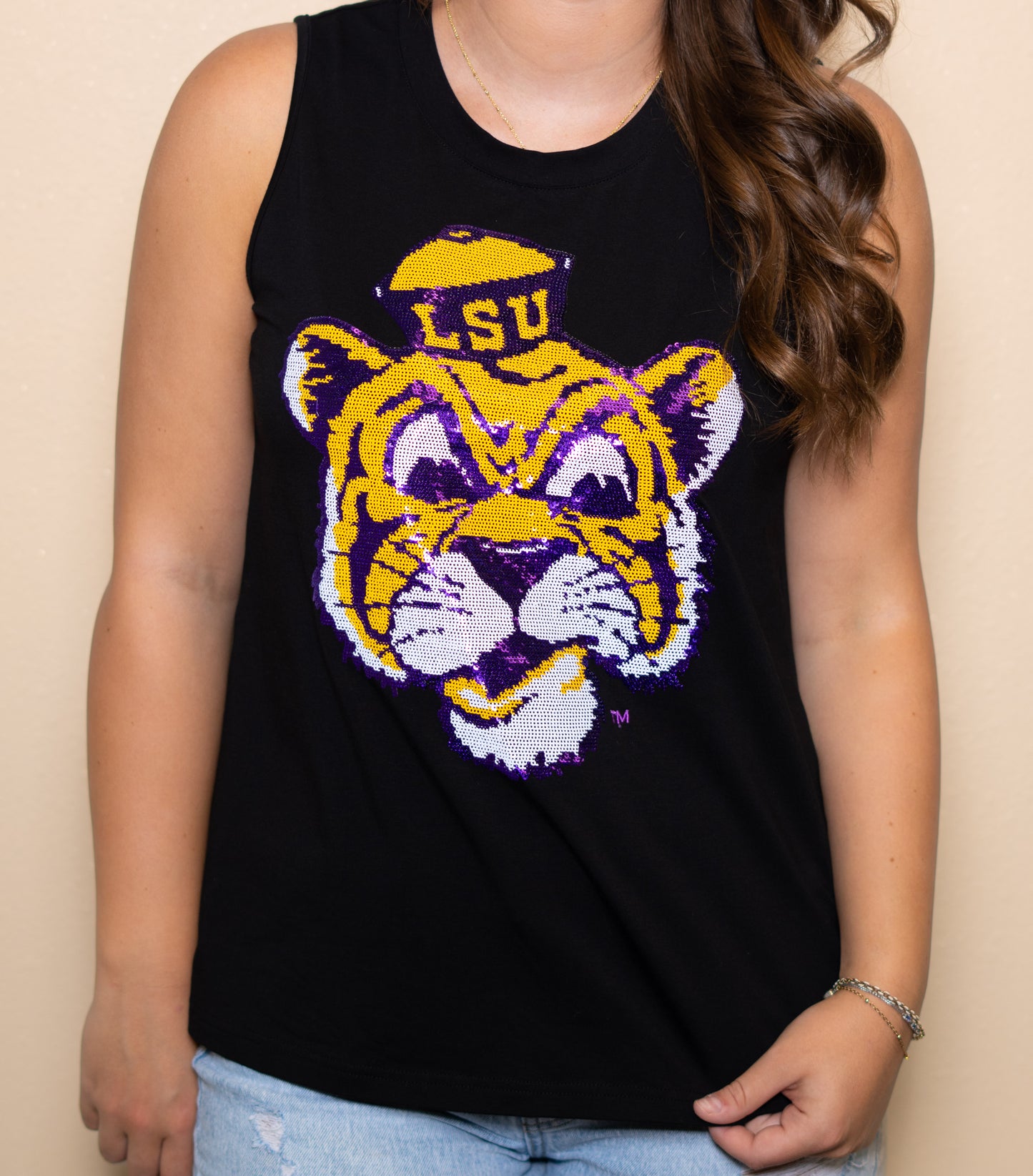 **PRE-ORDER ONLY** Wholesale | LSU Vintage Tiger (Licensed) | Women's Sequin Design (Black)
