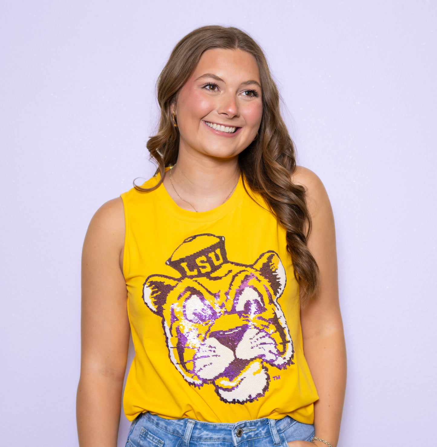 Wholesale | LSU Vintage Tiger (Licensed) | Women's Sequin Design (Yellow)