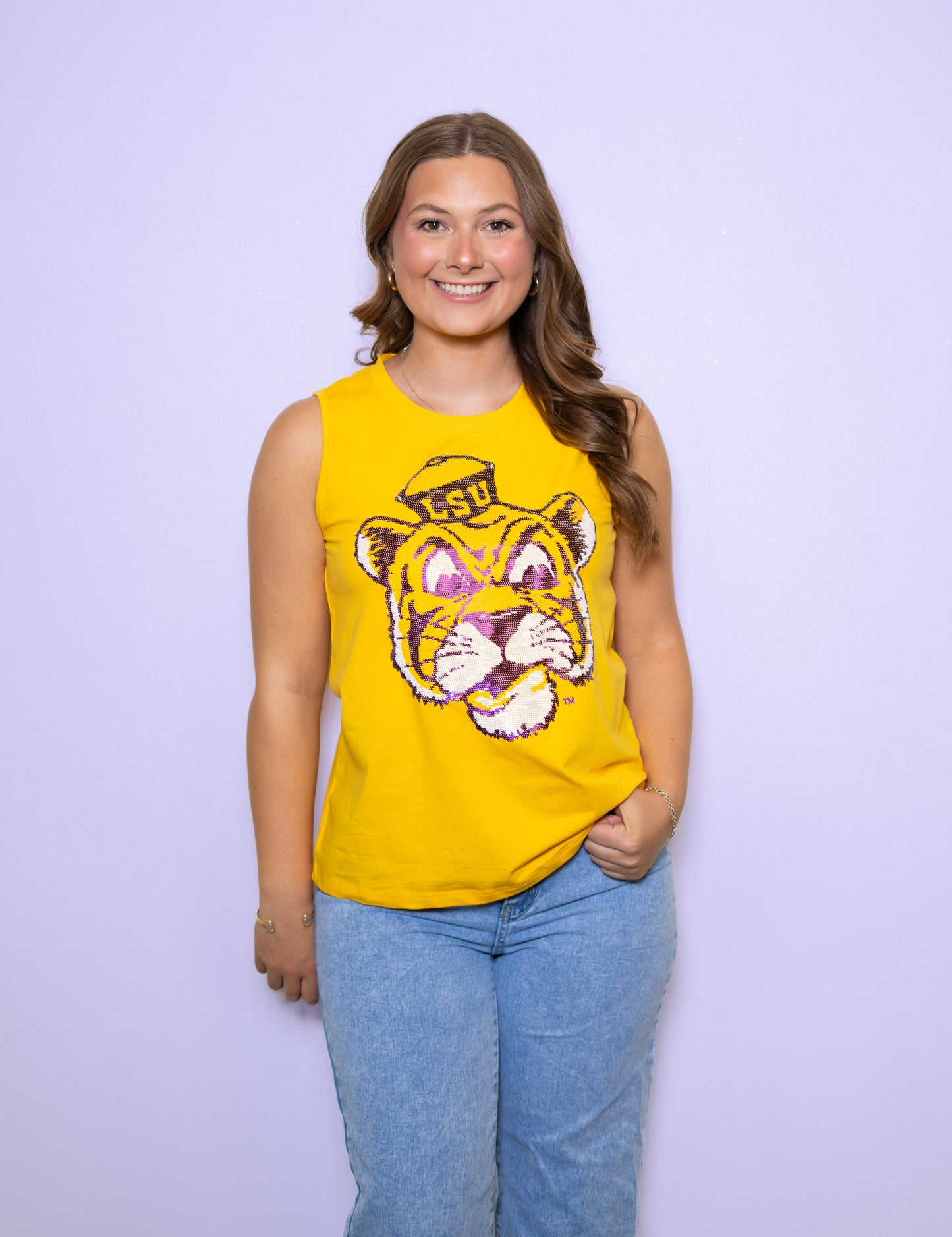Wholesale | LSU Vintage Tiger (Licensed) | Women's Sequin Design (Yellow)