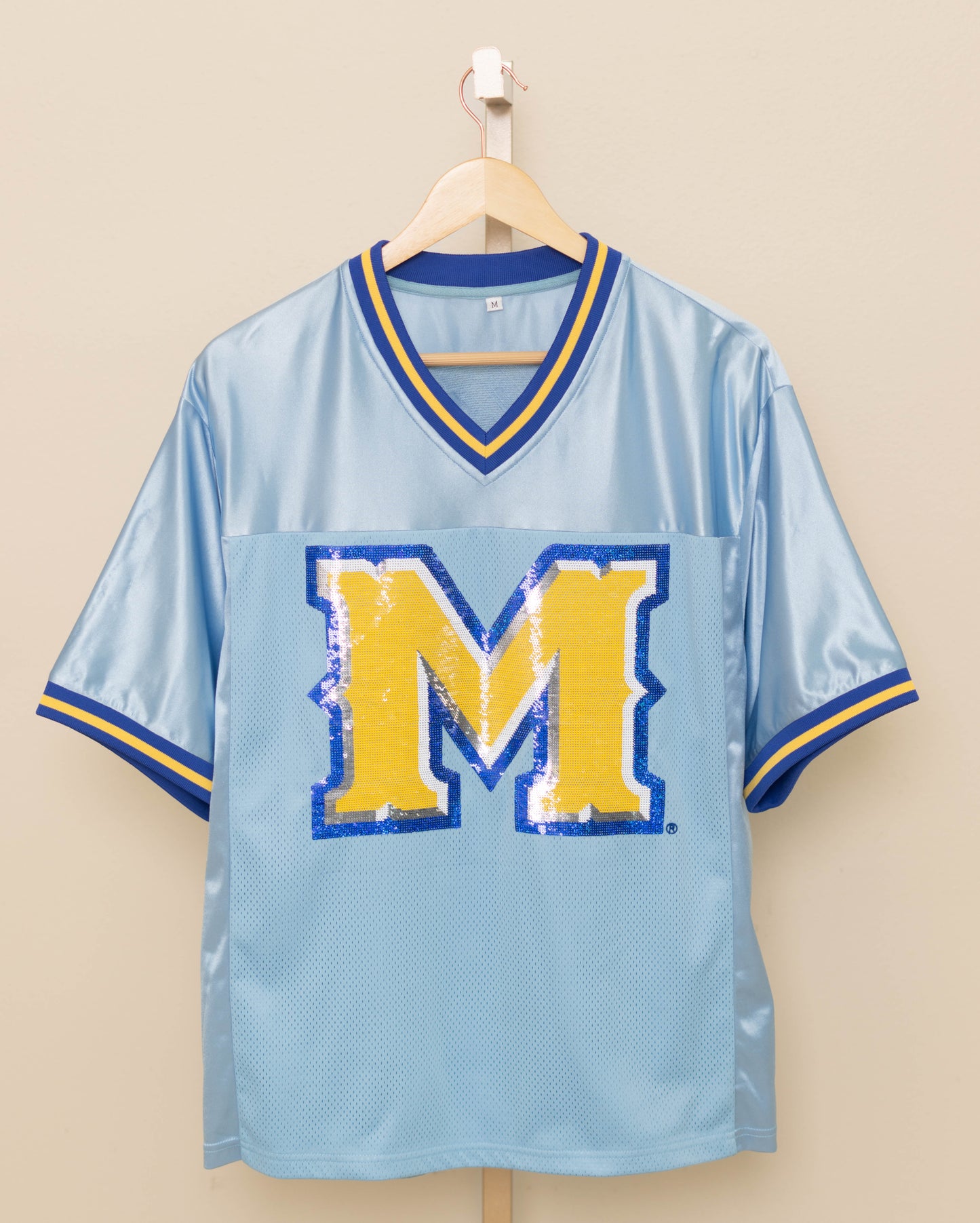 **PRE-ORDER ONLY** McNeese Pokes (Licensed) | Women's Sequin Design Football Jersey (Blue)