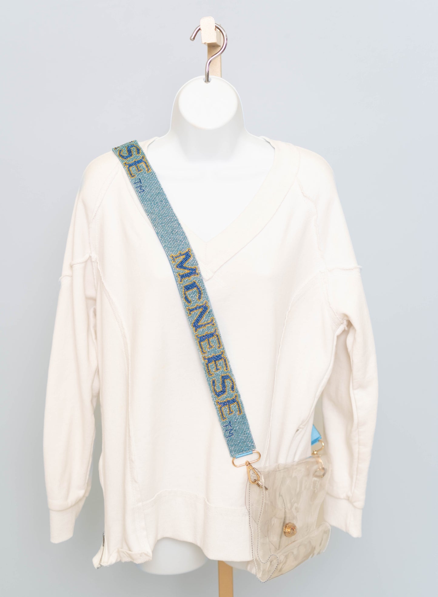 **PRE-ORDER ONLY** Wholesale | McNeese (Licensed) | Custom Beaded Purse Strap (Blue)