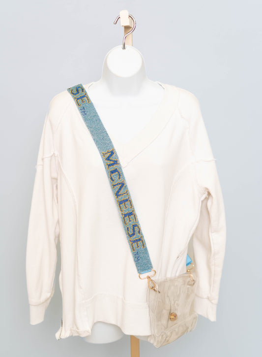 **PRE-ORDER ONLY** Wholesale | McNeese (Licensed) | Custom Beaded Purse Strap (Blue)