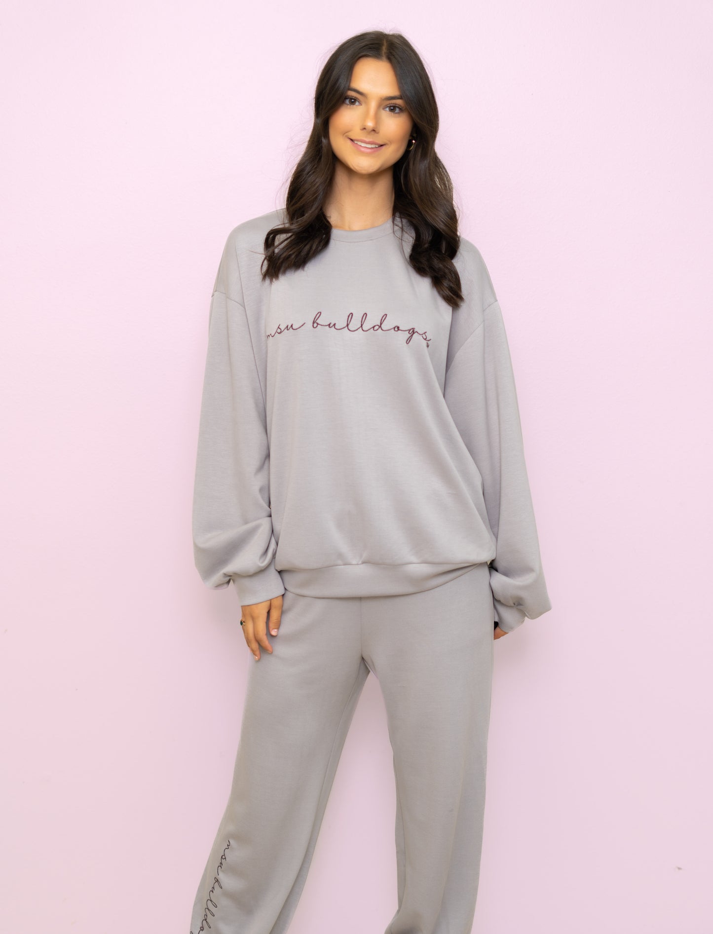 Mississippi State "MSU Bulldogs" (Licensed) | Women's Buttery Soft Pullover (Gray)