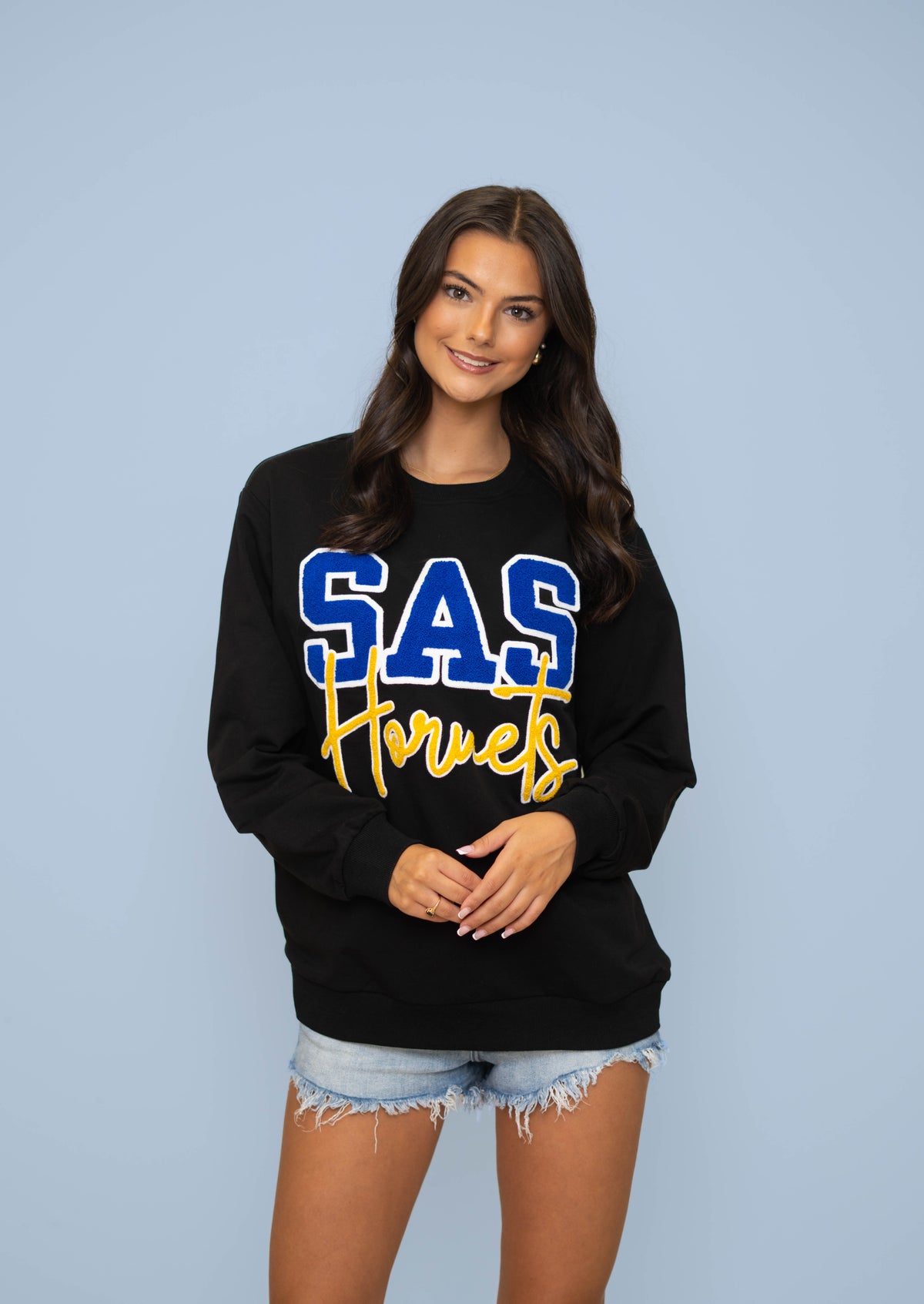 SAS Hornets | Women's Chenille Embroidery Sweatshirt (Black)