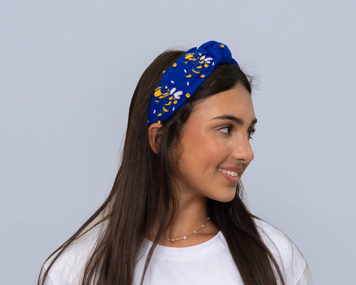 SAS Hornets | Custom Beaded Headband (Blue)