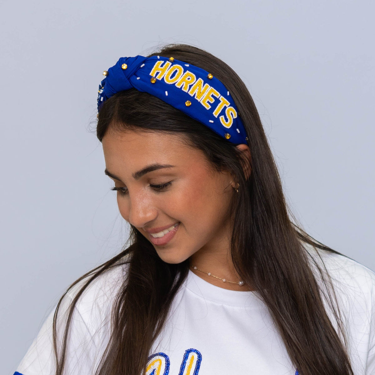 SAS Hornets | Custom Beaded Headband (Blue)