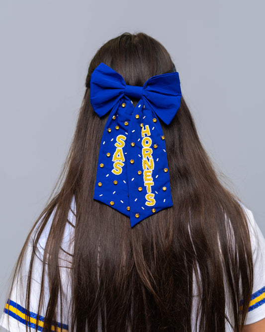 SAS Hornets | Beaded Hair Bow (Blue)