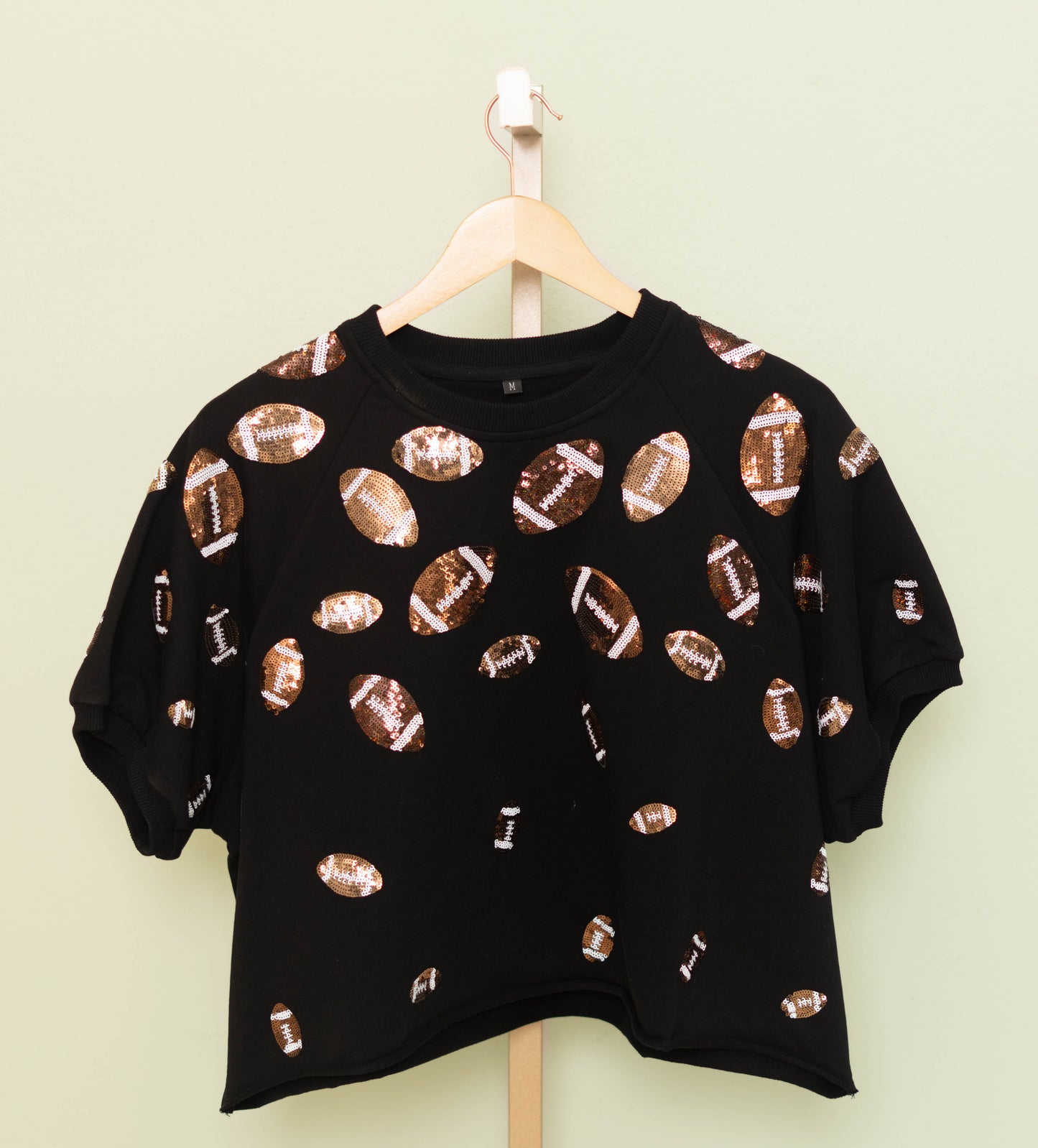 Wholesale | Football Top | Women's Embroidered Design (Black)
